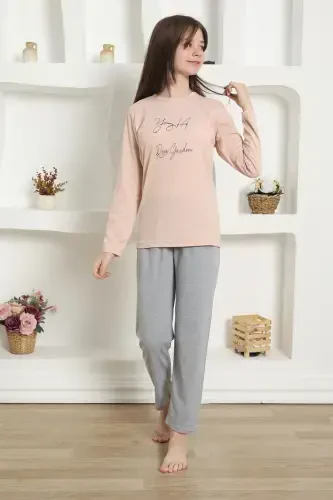 Akbeniz Qiz Bolalar Penye Pijama To'plami 20425 - 4