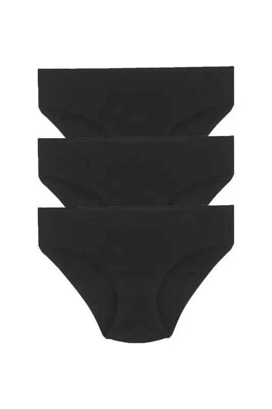 Akbeniz qiz bolalar uchun 3 dona qora ichki shim - 1