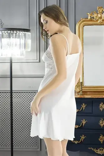 Akbeniz Satin Nightgown S-2033 - 3