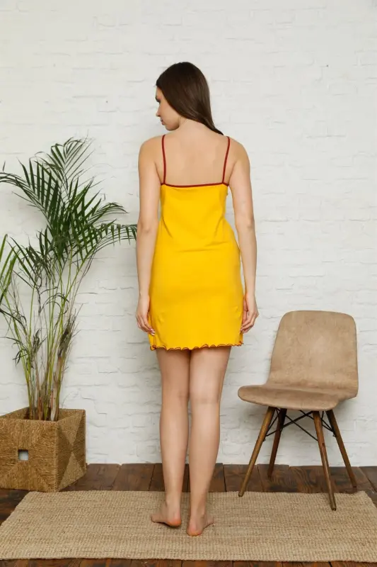 Akbeniz Spaghetti Strap Knit Nightgown 396 - 3