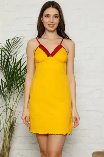 Akbeniz Spaghetti Strap Knit Nightgown 396 - 1