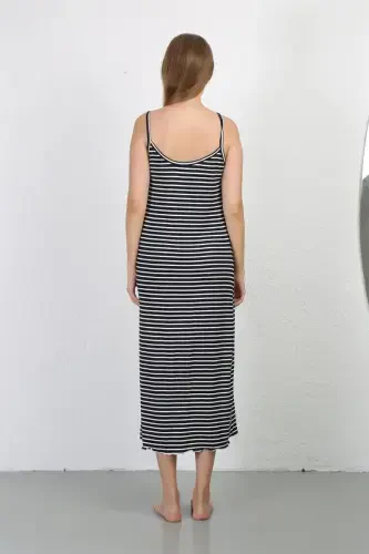Akbeniz Spaghetti Strap Long Slit Knitted Nightdress 90127 - 5