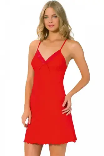 Akbeniz Spaghetti Strap Nightgown 306 - 5