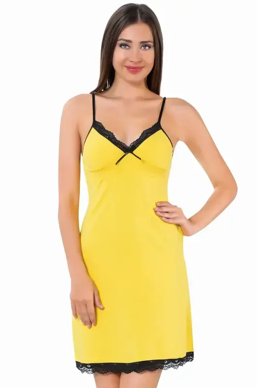Akbeniz Spaghetti Strap Nightgown 603 - 1