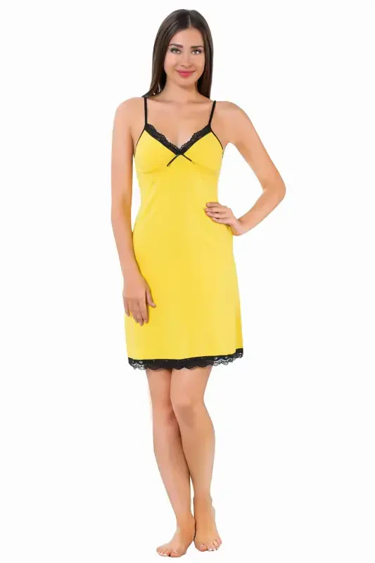 Akbeniz Spaghetti Strap Nightgown 603 - 3