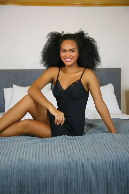 Akbeniz Spaghetti Strap Nightgown 610 - 3