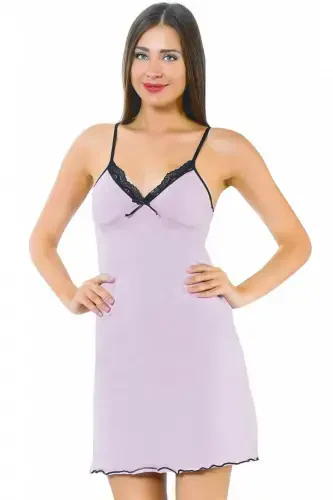 Akbeniz Spaghetti Strap Nightgown 611 - 1