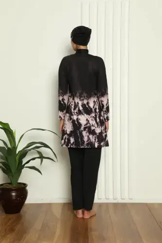 Akbeniz Tam Tesettür Dijital Desenli Mayo 31051 - 3