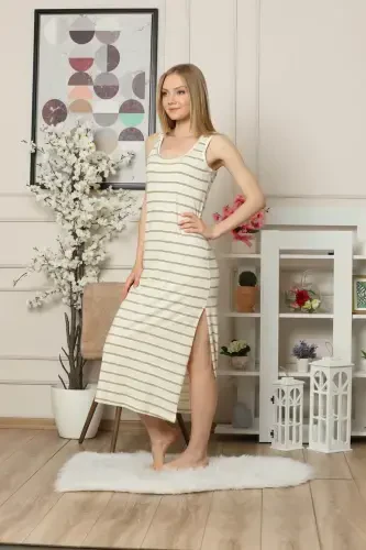 Akbeniz Thick Strap Knitted Long Nightdress 951 - AKBENIZ (1)