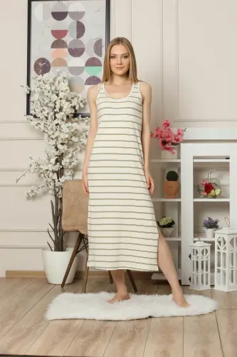 Akbeniz Thick Strap Knitted Long Nightdress 951 - 3