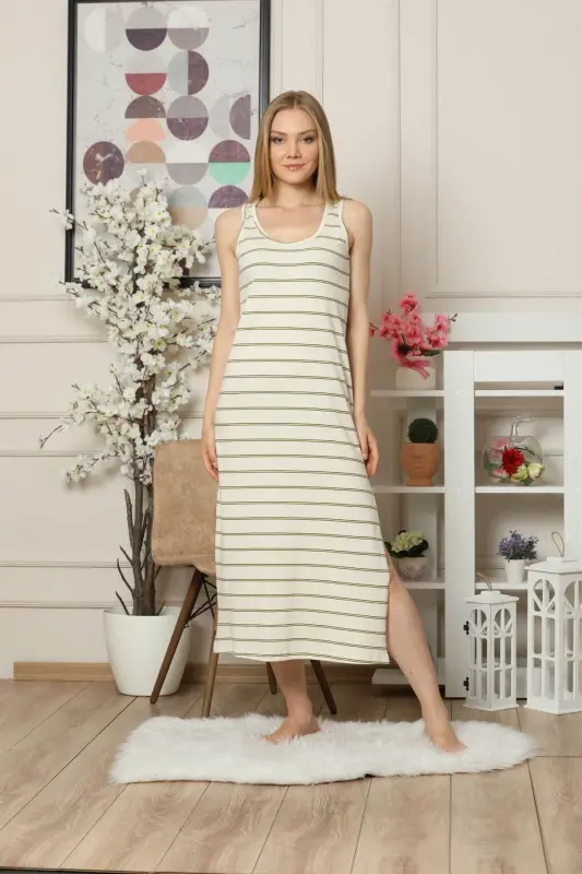 Akbeniz Thick Strap Knitted Long Nightdress 951 - 3