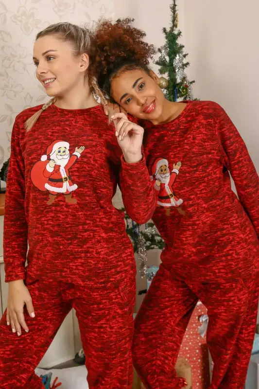 Akbeniz Welsoft Ayollar Polar Sevgili Kombini Pijama Takımı 50125 Bitta Takim Narxidir - 5