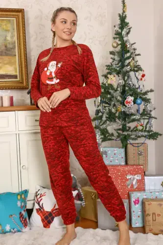 Akbeniz Welsoft Ayollar Polar Sevgili Kombini Pijama Takımı 50125 Bitta Takim Narxidir - 8