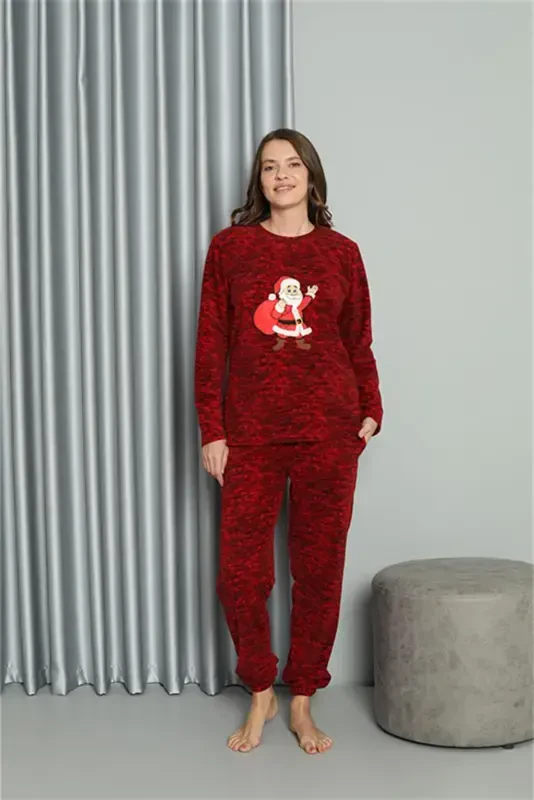 Akbeniz Welsoft Ayollar Polar Sevgili Kombini Pijama Takımı 50125 Bitta Takim Narxidir - 9