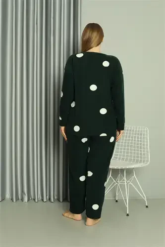 Akbeniz Welsoft Polar Ayollar Katta O'lchamli Petrol Rangi Pijama To'plami 808045 - 3