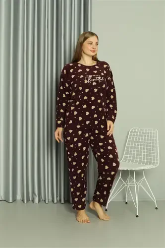 Akbeniz Welsoft Polar Ayollar Katta Razmerdagi Pijama To'plami 808041 - 5