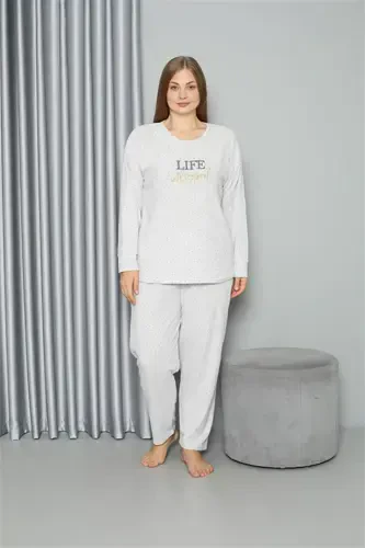 Akbeniz Welsoft Polar Ayollar Katta Razmerli Pijama To'plami 808050 - 3