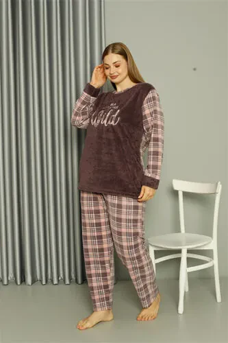 Akbeniz Welsoft Polar Ayollar uchun Katta Hajmli Mink Pijama Toʻplami 808040 - 1