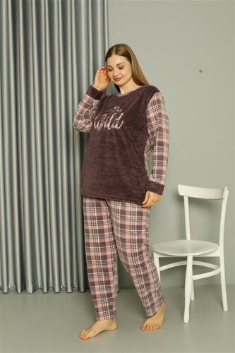Akbeniz Welsoft Polar Ladies Plus Size Mink Pajamas 808040 - Modazone
