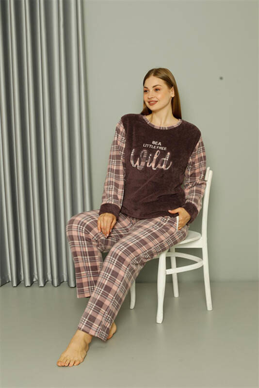 Akbeniz Welsoft Polar Ladies Plus Size Mink Pajamas 808040 - 4