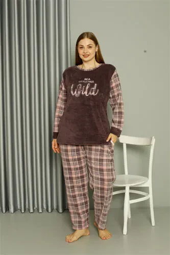 Akbeniz Welsoft Polar Ladies Plus Size Mink Pajamas 808040 - 3