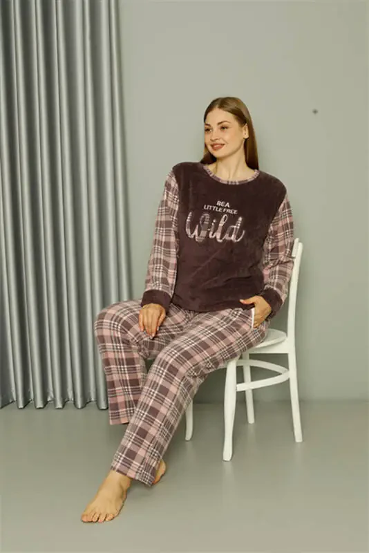 Akbeniz Welsoft Polar Ladies Plus Size Mink Pajamas 808040 - 4