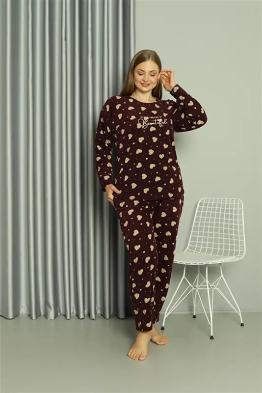 Akbeniz Welsoft Polar Women's Plus Size Pajama Set 808041 - 4