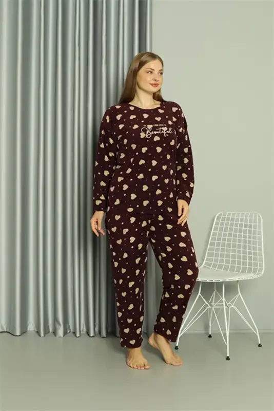Akbeniz Welsoft Polar Women's Plus Size Pajama Set 808041 - 5