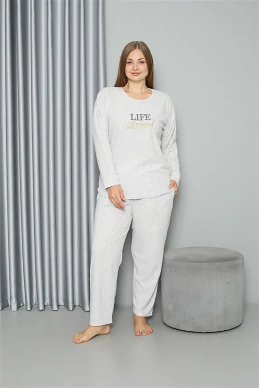 Akbeniz Welsoft Polar Women's Plus Size Pajama Set 808050 - 2