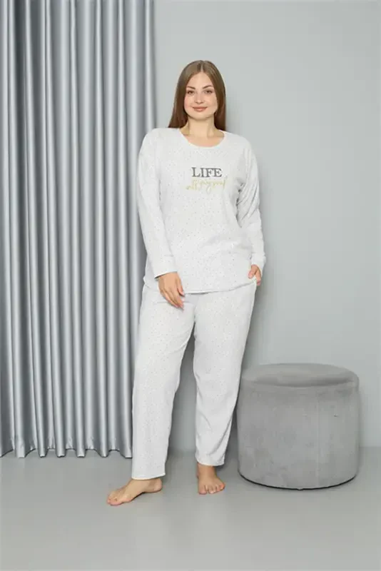 Akbeniz Welsoft Polar Women's Plus Size Pajama Set 808050 - 2