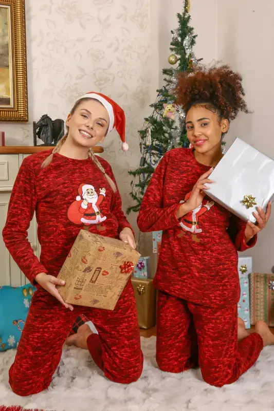 Akbeniz Welsoft Women's Fleece Sweetheart Couple Pajamas Set 50125 Price is for One Set - 4