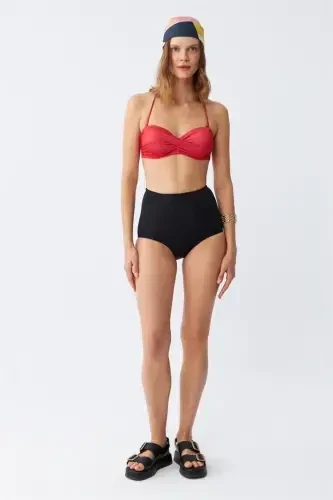 Akbeniz Women Strapless Red High Waist Bikini Set - AKBENIZ (1)
