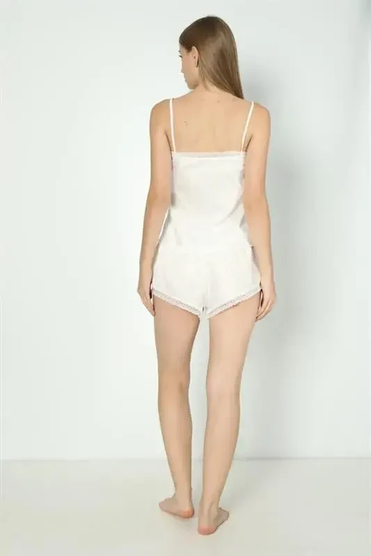 Akbeniz Women's 2-Piece Satin Spaghetti Strap Pajama Set S003 - 3