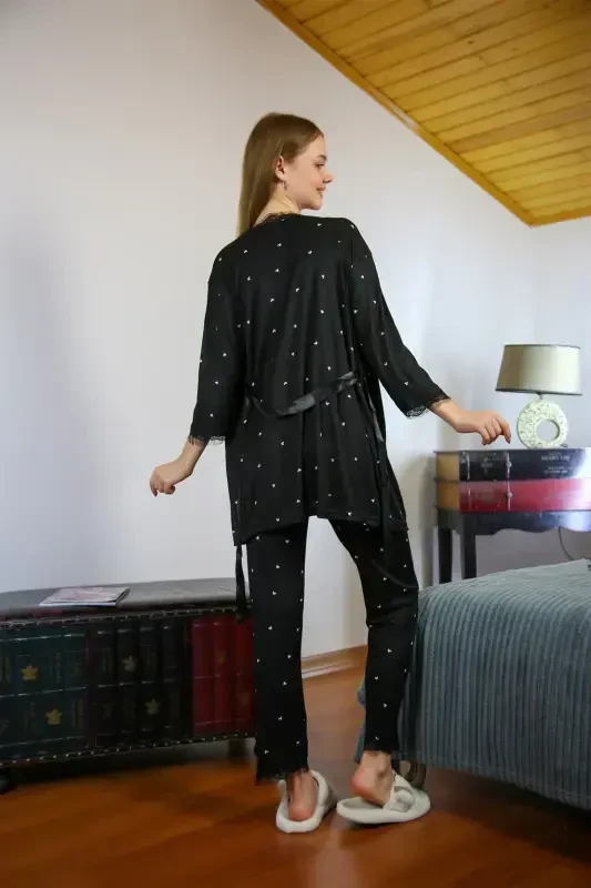 Akbeniz Women's 3-Piece Robe Pajama Set 16103 - 5