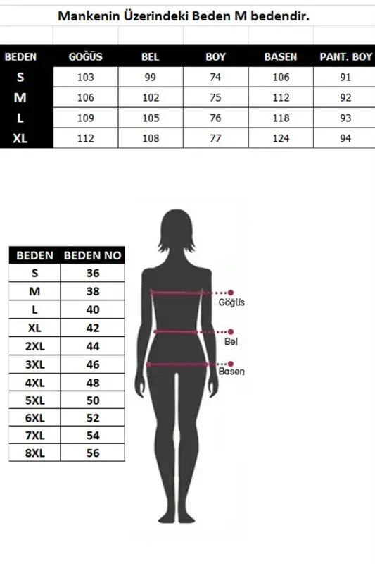 Akbeniz Women's 3-Piece Robe Pajama Set 16103 - 7