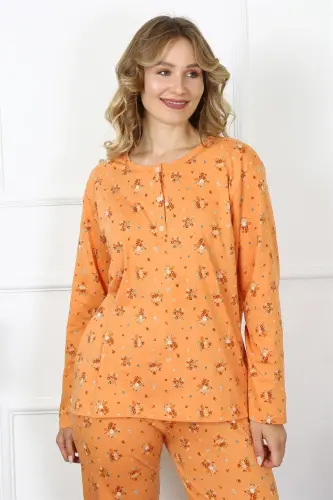Akbeniz Women's 4XL-5XL-6XL-7XL-8XL Plus Size Long Sleeve Pajama Set 75014 - 3