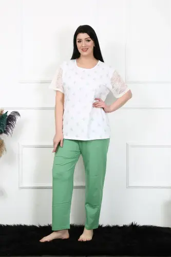 Akbeniz Women's 5XL-6XL-7XL-8XL Plus Size Short Sleeve Pajama Set 75001 - 2