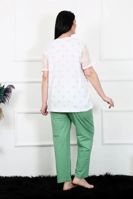 Akbeniz Women's 5XL-6XL-7XL-8XL Plus Size Short Sleeve Pajama Set 75001 - 4
