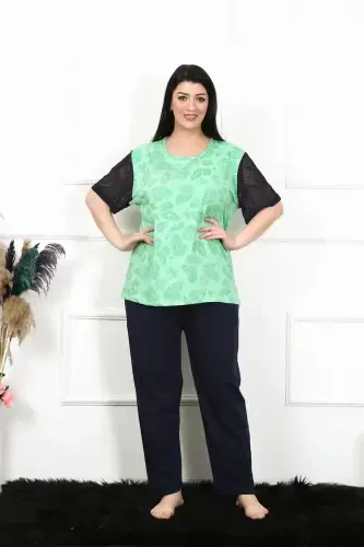 Akbeniz Women's 5XL-6XL-7XL-8XL Plus Size Short Sleeve Pajama Set 75004 - 3