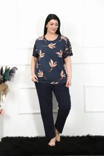 Akbeniz Women's 5XL-6XL-7XL-8XL Plus Size Short Sleeve Pajama Set 75005 - 3