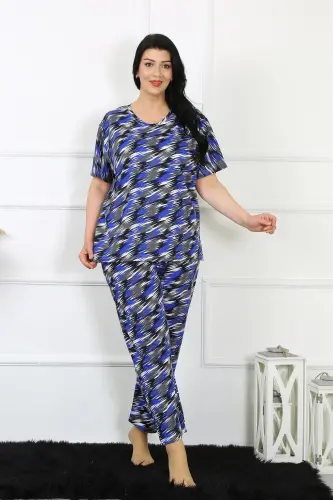 Akbeniz Women's 5XL-6XL-7XL-8XL Plus Size Short Sleeve Pajama Set 75010 - 2