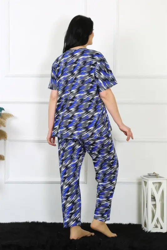 Akbeniz Women's 5XL-6XL-7XL-8XL Plus Size Short Sleeve Pajama Set 75010 - 4