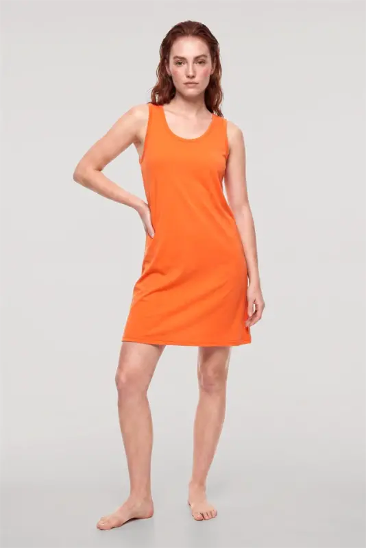 Akbeniz Women's Basic Nightgown - Orange - 2