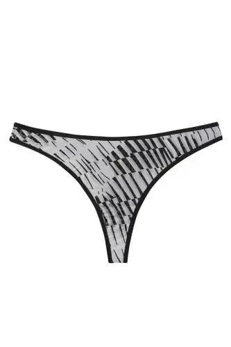 Akbeniz Women's Black and White Patterned 2-Pack Thong Slip - 3