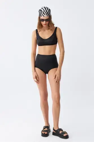 Akbeniz Women's Black Padded High Waist Bikini Set - 3