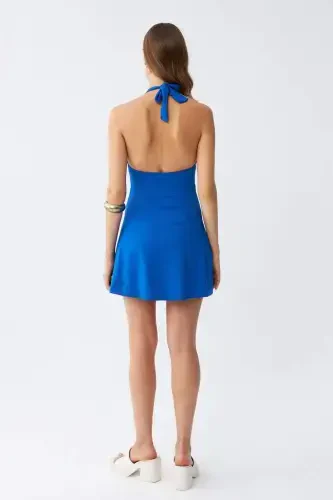 Akbeniz Women's Bow Sax Dress Swimsuit - 5