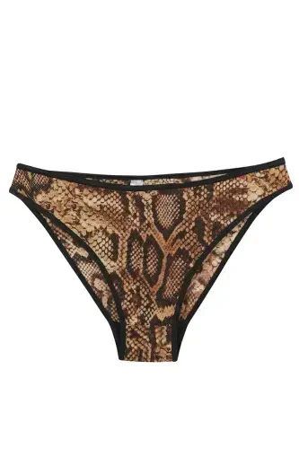 Akbeniz Women's Brown Snake Patterned 2-Piece Brief - AKBENIZ (1)