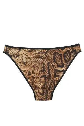 Akbeniz Women's Brown Snake Patterned 2-Piece Brief - 3