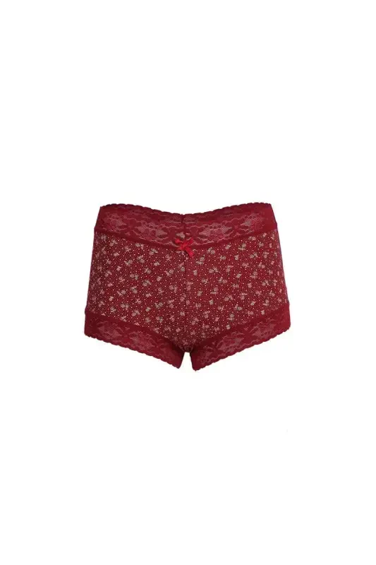 Akbeniz Women's Cotton 2-Pack Boxer Bordeaux 40266 - 2