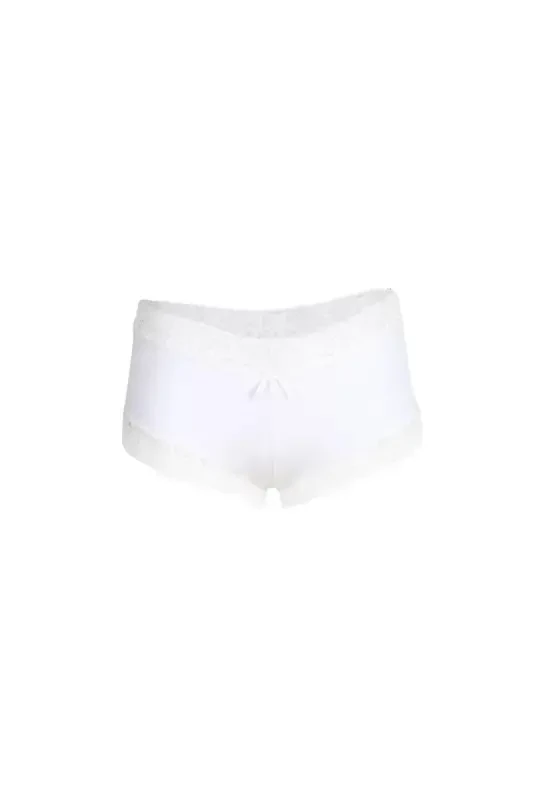 Akbeniz Women's Cotton 2-Pack Boxer Briefs in White 40265 - 2